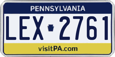 PA license plate LEX2761