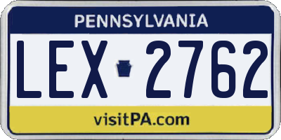 PA license plate LEX2762