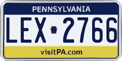 PA license plate LEX2766