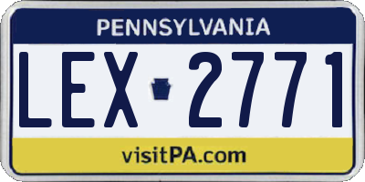 PA license plate LEX2771