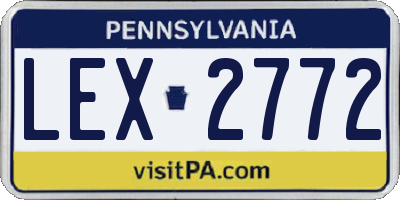 PA license plate LEX2772