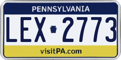 PA license plate LEX2773