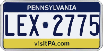 PA license plate LEX2775
