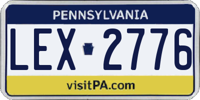 PA license plate LEX2776