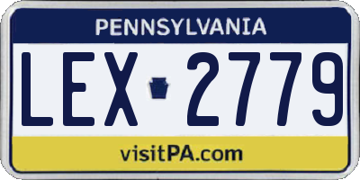 PA license plate LEX2779