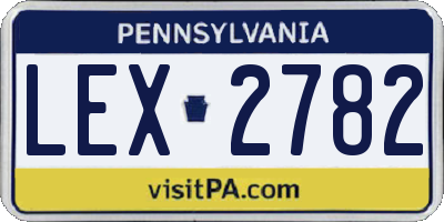 PA license plate LEX2782