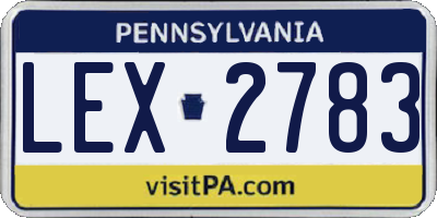 PA license plate LEX2783