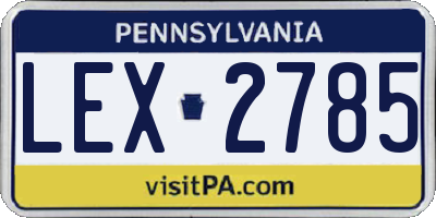 PA license plate LEX2785