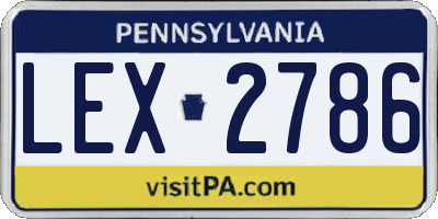 PA license plate LEX2786