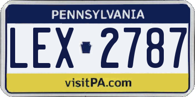 PA license plate LEX2787