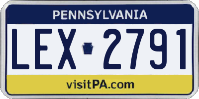 PA license plate LEX2791