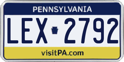 PA license plate LEX2792