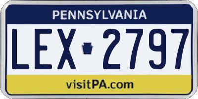 PA license plate LEX2797