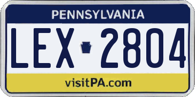 PA license plate LEX2804
