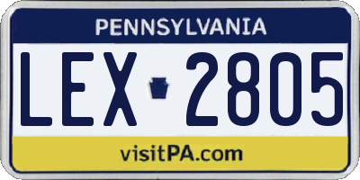 PA license plate LEX2805