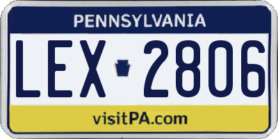 PA license plate LEX2806