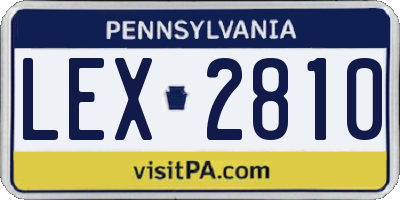 PA license plate LEX2810