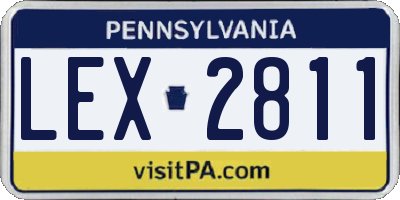PA license plate LEX2811