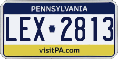 PA license plate LEX2813