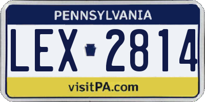 PA license plate LEX2814
