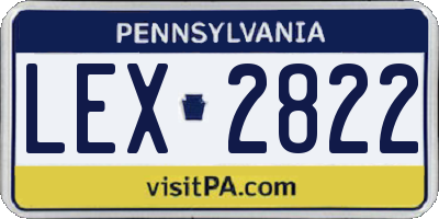 PA license plate LEX2822