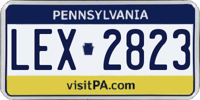 PA license plate LEX2823