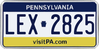 PA license plate LEX2825