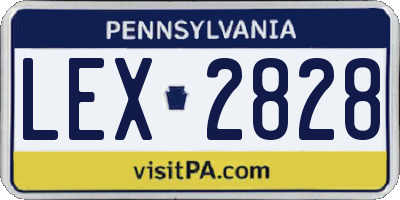 PA license plate LEX2828