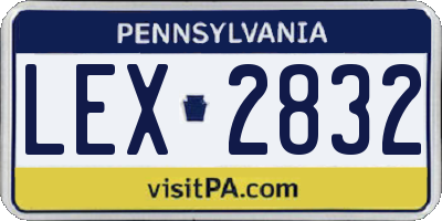 PA license plate LEX2832