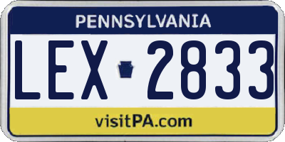 PA license plate LEX2833