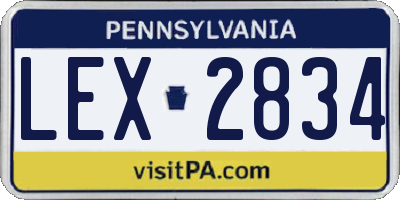 PA license plate LEX2834