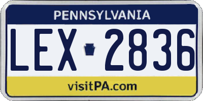 PA license plate LEX2836