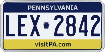 PA license plate LEX2842