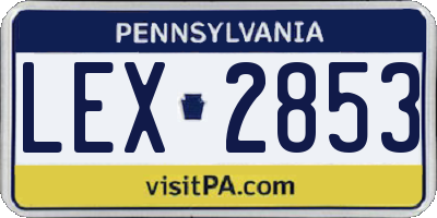 PA license plate LEX2853
