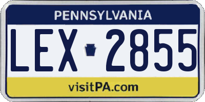 PA license plate LEX2855