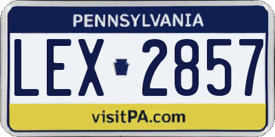 PA license plate LEX2857