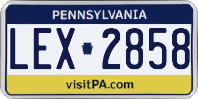PA license plate LEX2858