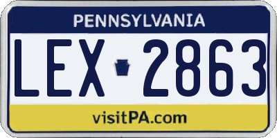 PA license plate LEX2863