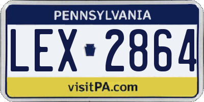 PA license plate LEX2864