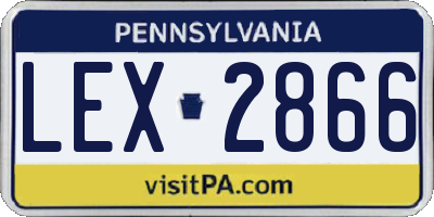 PA license plate LEX2866