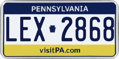 PA license plate LEX2868