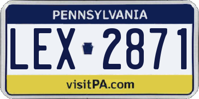 PA license plate LEX2871