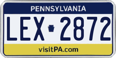 PA license plate LEX2872