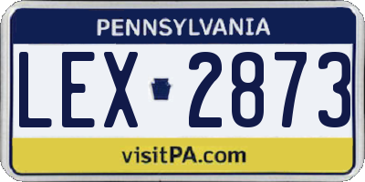 PA license plate LEX2873