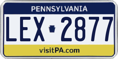 PA license plate LEX2877