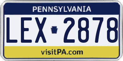 PA license plate LEX2878