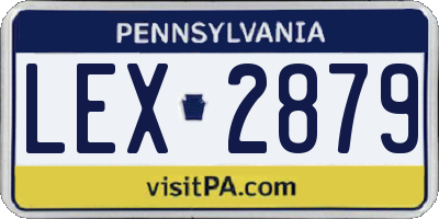 PA license plate LEX2879
