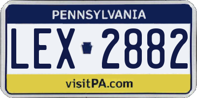 PA license plate LEX2882