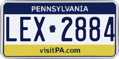 PA license plate LEX2884