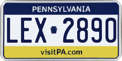PA license plate LEX2890